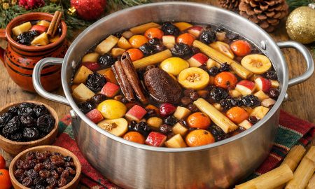 Receta fácil para preparar ponche de frutas navideño, para un frío diciembre.