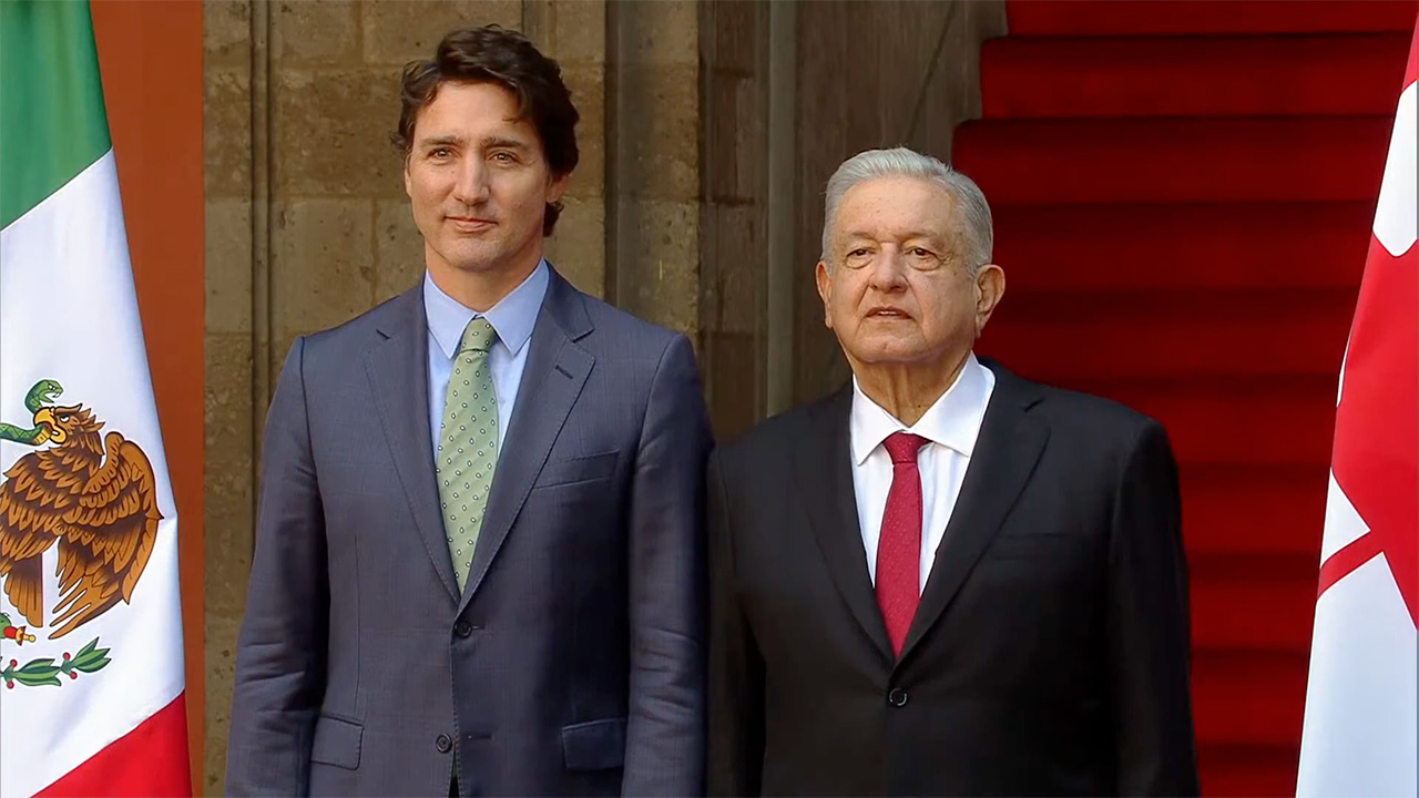 AMLO, el presidente de México, al lado de Justin Trudeau, primer ministro de Canadá.