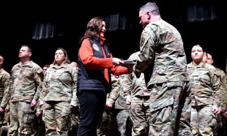 Gov. Whitmer Attends Departure Ceremony for Michigan Army National Guard Soldiers.