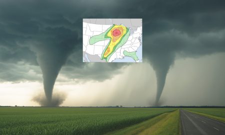 Tormentas intensas y tornados en el Medio Oeste de los Estados Unidos.