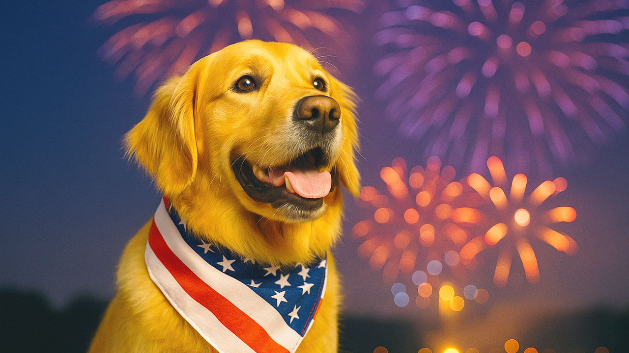 Consejos y trucos para que tu perro esté tranquilo durante los fuegos artificiales del 4 de julio.