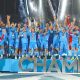 Cruz Azul celebrando su título de la Concachampions 2025, tras vencer en la final a Vancouver Whitecaps.
