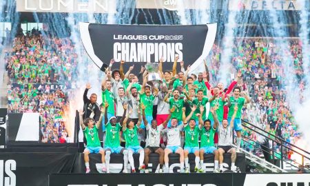 Seattle Sounders celebrar su título de la Leagues Cup 2025, tras vencer al Inter Miami de Lionel Messi en la final del torneo.