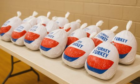 Pavos que serán regalados a las familias necesitadas de Metro Detroit para el Thanksgiving 2025.