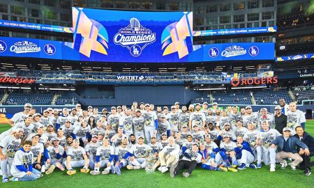 Los Ángeles Dodgers celebran su bicampeonato de MLB, tras vencer a los Toronto Blue Jays en la Serie Mundial 2025.