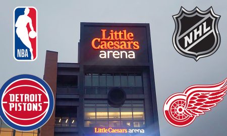 La Little Caesars Arena de Detroit, casa de los Detroit Pistons en NBA y de los Detroit Red Wings en NHL.