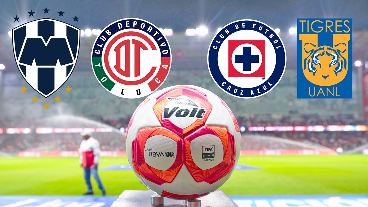 Rayados de Monterrey vs Toluca y Cruz Azul vs Tigres UANL son las semifinales del Apertura 2025 de Liga MX.