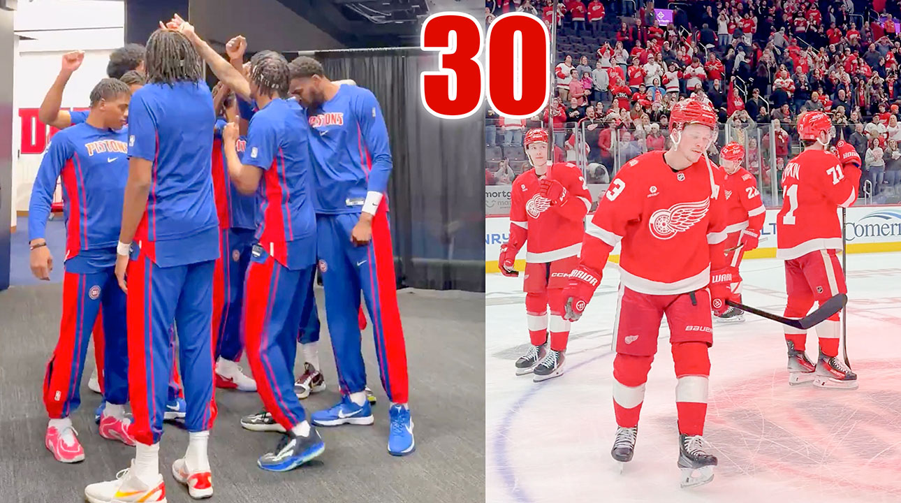 Los Detroit Pistons y los Detroit Red Wings llegaron a 30 triunfos y lideran sus respectivas ligas.