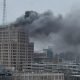 Incendio en un edificio de Wayne State University de Detroit.