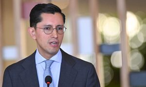 Roberto Velasco Álvarez, canciller de México, durante el anuncio del Plan Binacional 2027 entre México y Guatemala.