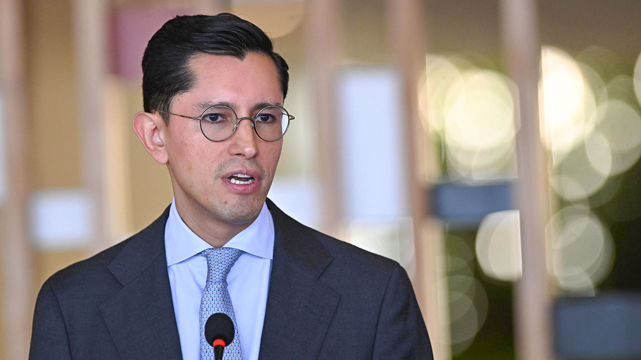 Roberto Velasco Álvarez, canciller de México, durante el anuncio del Plan Binacional 2027 entre México y Guatemala.