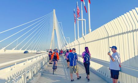 El nuevo Puente Internacional Gordie Howe que une a Detroit con Windsor, Canadá, ya tiene habilitado su sendero de uso compartido para peatones y ciclistas.